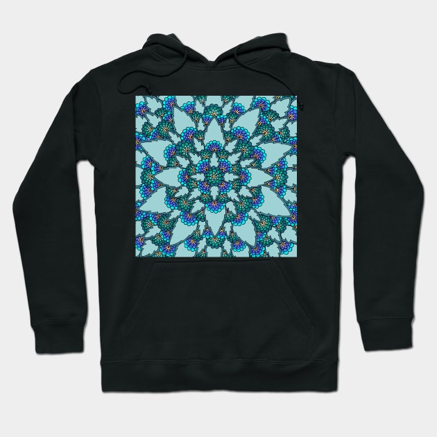 Blue Henna Bloom Hoodie by HLeslie Design